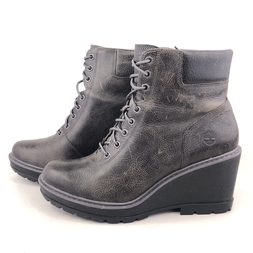 Timberland Kellis Leather Wedge Ankle Boots 9 - Picture 2 of 12